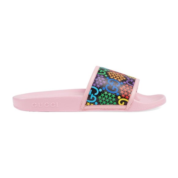 Gucci GG Psychedelic Slide Sandals in Pink NEW IN BOX - Picture 1 of 13